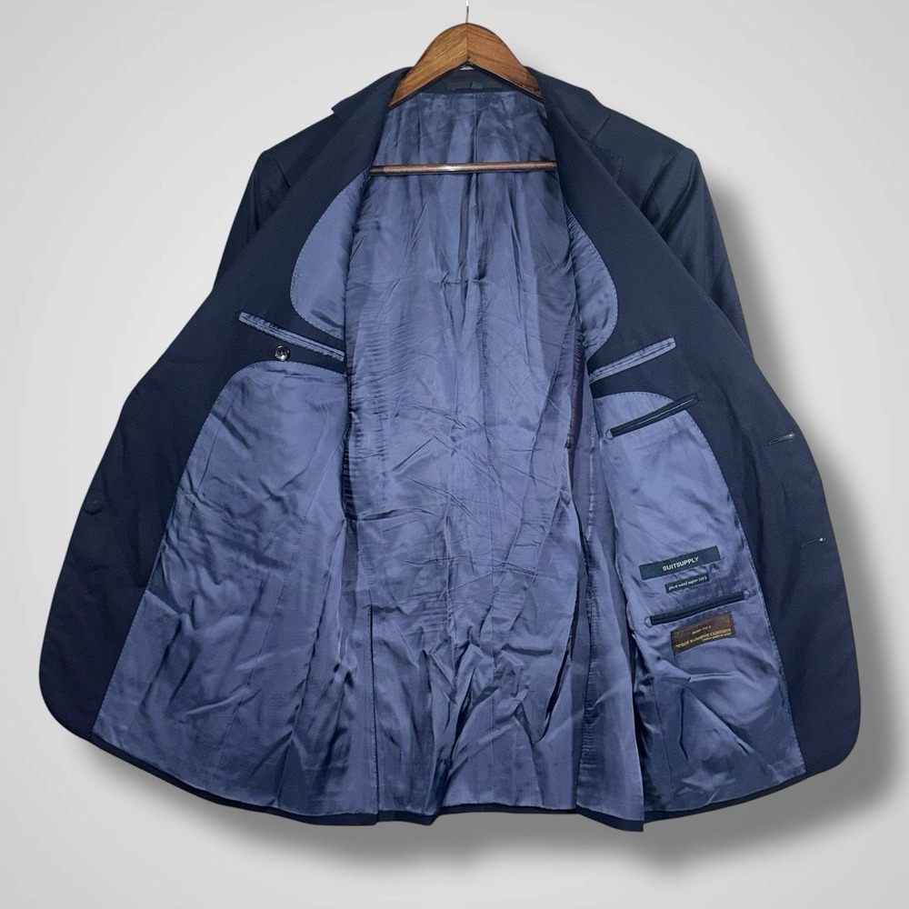 Suitsupply Pure‎ Wool Super 110's Vitale Barberis Canonico Blazer Men's 38R Blue - Picture 4 of 9
